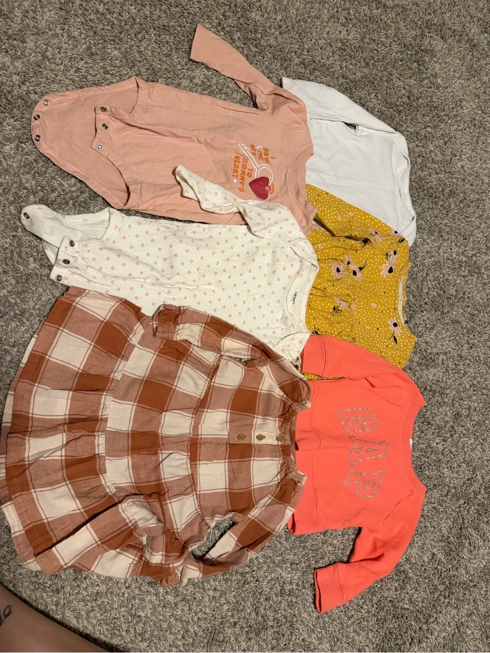 Baby Girls Mixed Long-Sleeve Onesies & Tops - Pink, White, Mustard, Rust